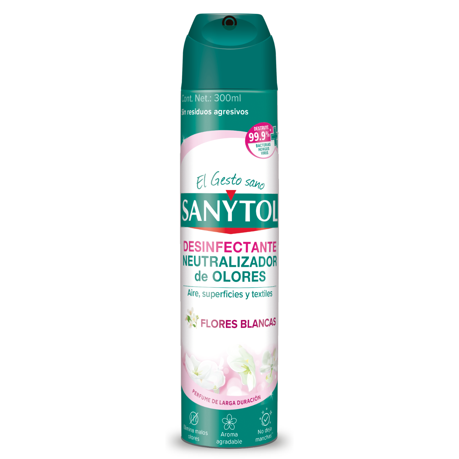 Purificador de aire desinfectante de superficies & textiles - Flores  Blancas - Sanytol
