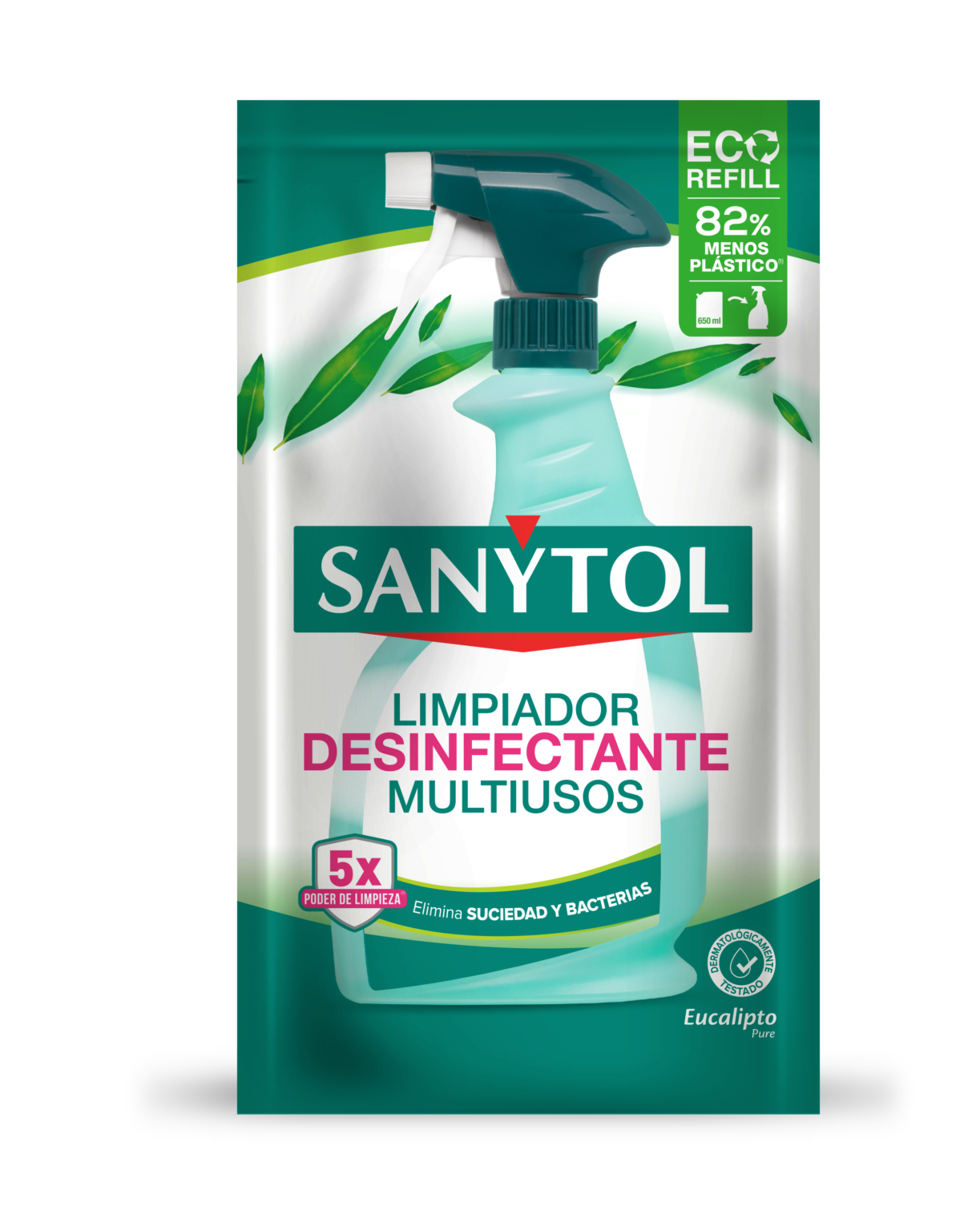 Sanytol Désinfectant Nettoyant Multi-usages 94% d'origine végétale aux huiles essentielles Eucalyptus et Menthe - Pistolet 500 ml